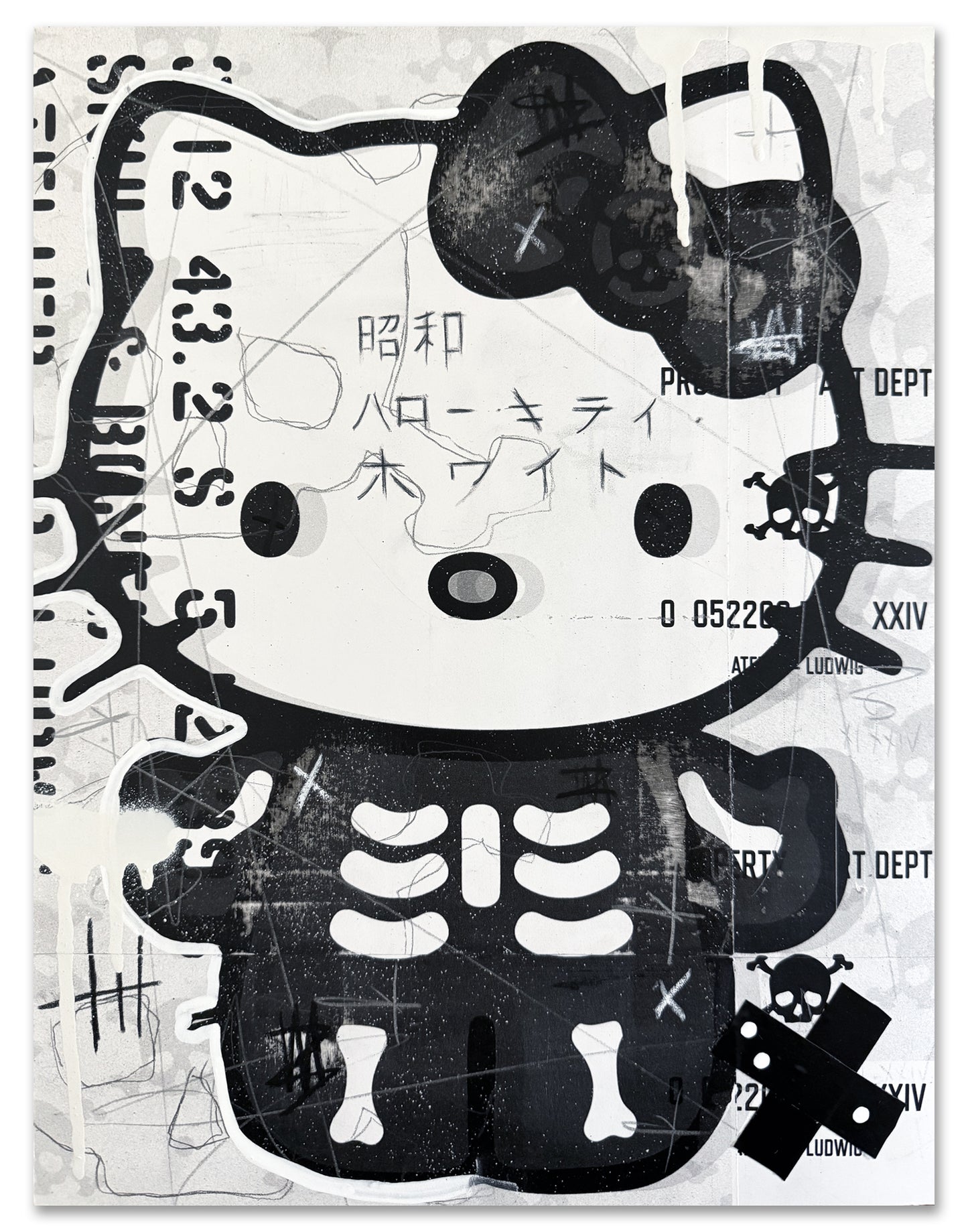 Hello Kitty - Mixed Media on Paper