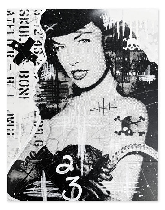 Bettie Page - Mixed Media on Paper