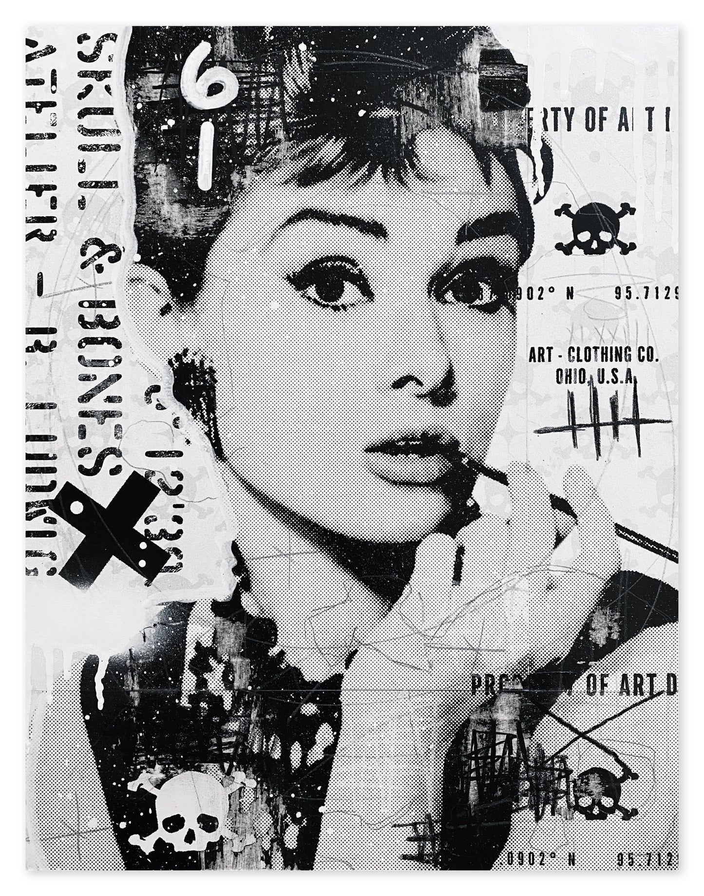 Audrey Hepburn - Mixed Media on Paper
