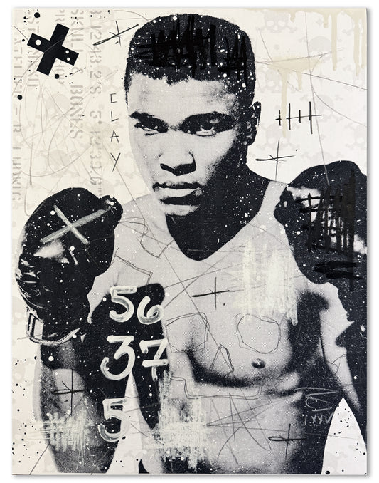 Muhammad Ali - Mixed Media on Paper