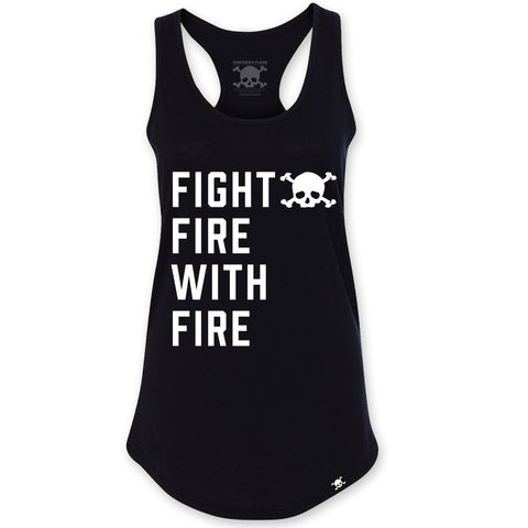 Fight Fire With Fire Racerback Tank Top - Black